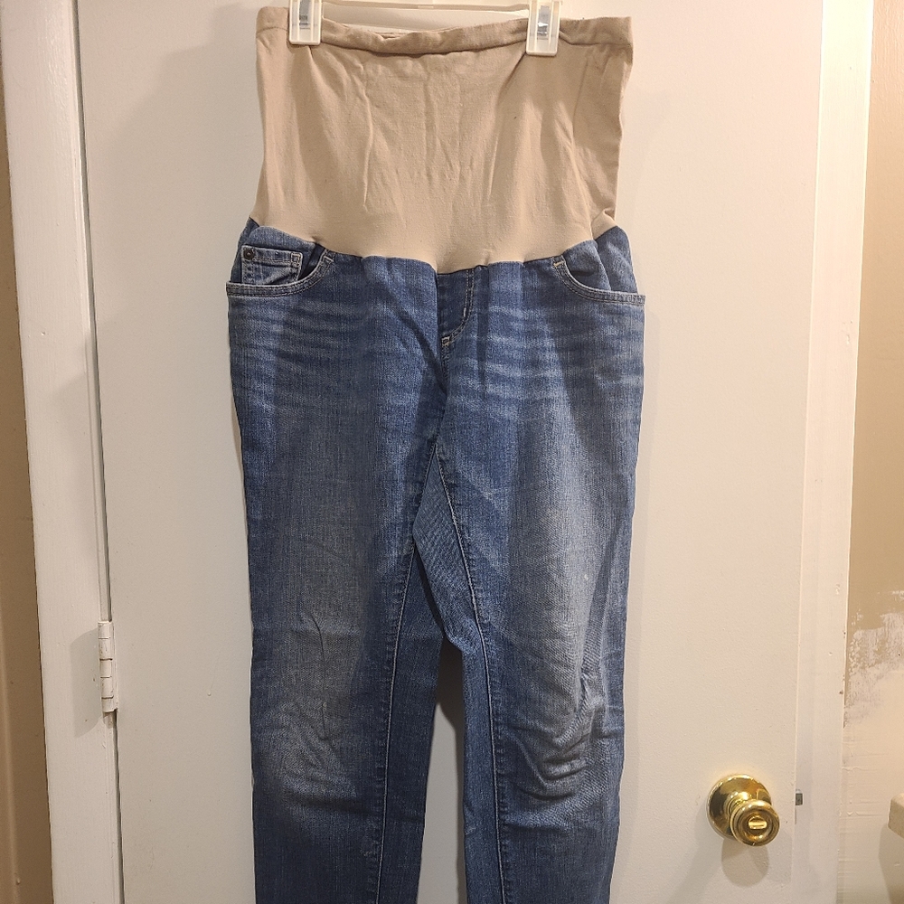 Womens L fitted maternity jeans